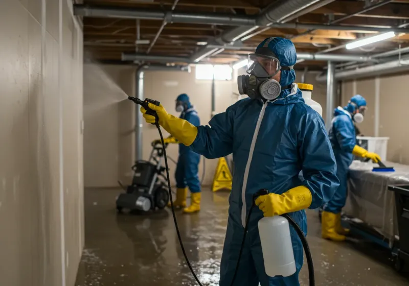 Basement Sanitization and Antimicrobial Treatment process in East Foothills, CA